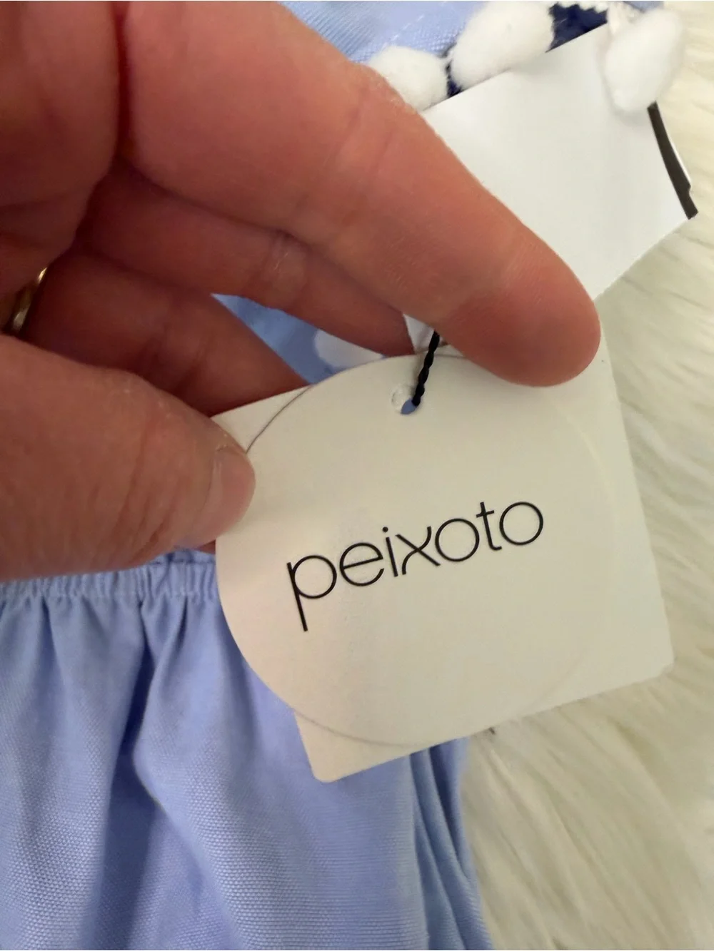Peixoto‎ Light Blue Pom-Pom Ruffle Dress for Girls Size Medium (8-10)